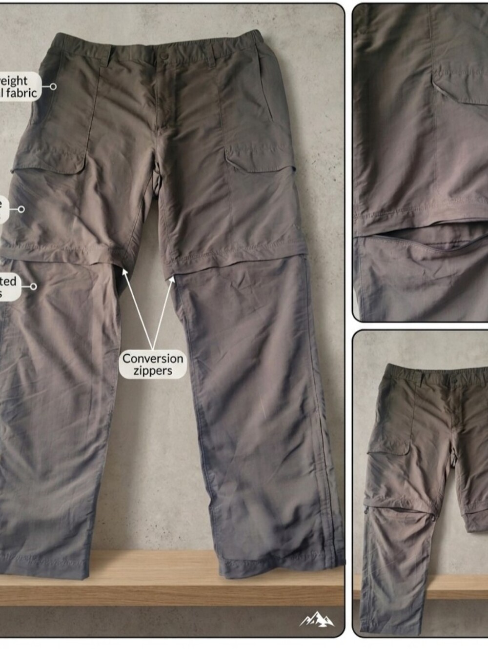 The North Face Convertible Zip-Off Hiking Cargo Pants Sz XL